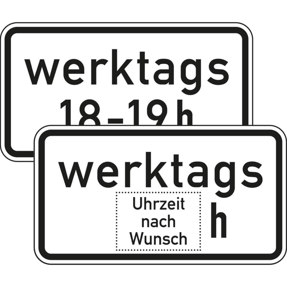 VZ 1042-30 Zeitliche Beschränkung (werktags) Zusatzzeichen VZ 1042-30 Zeitliche Beschränkung (werktags) Zusatzzeichen