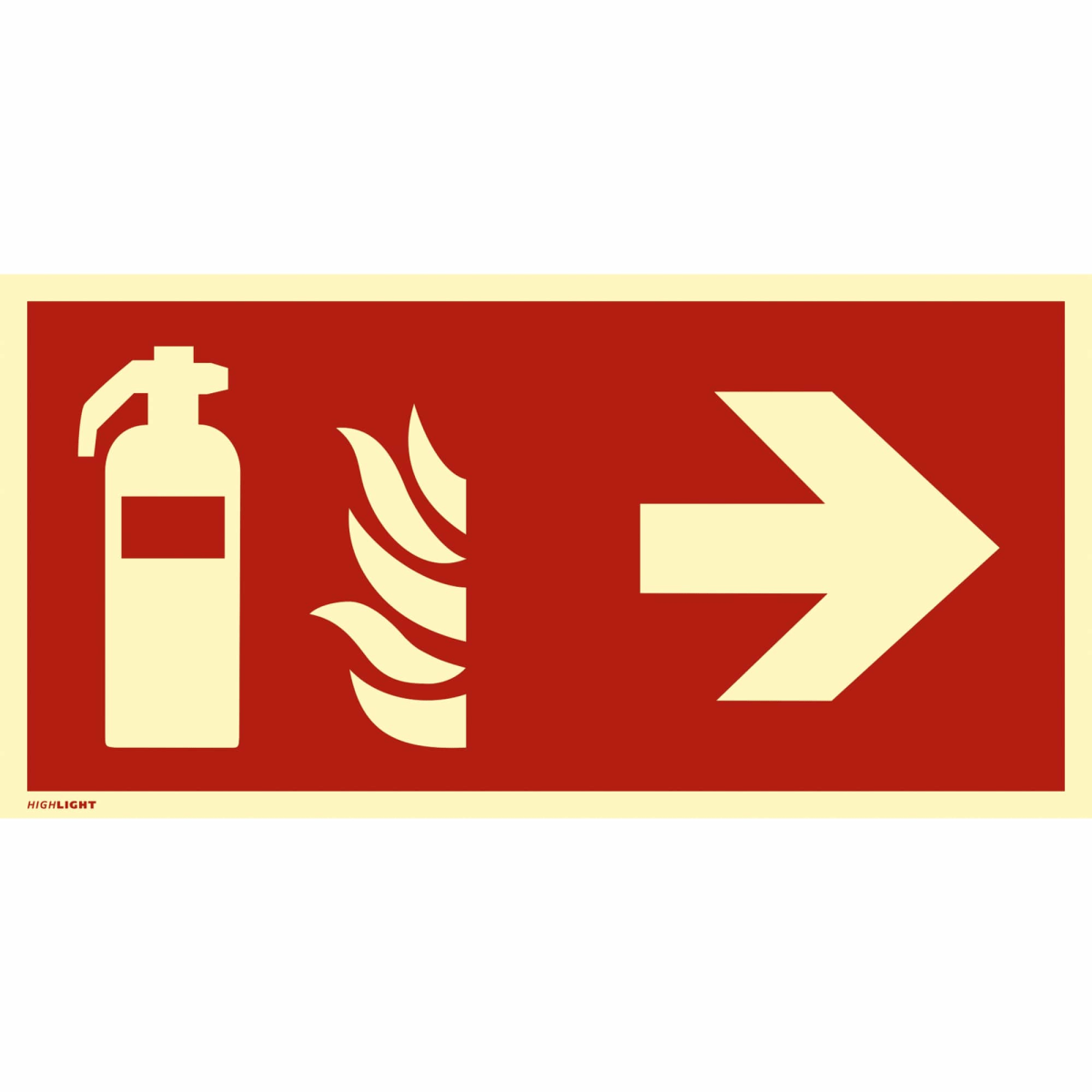 Brandschutz Zusatzschild Pfeil rechts links langnachleuchtend DIN ISO