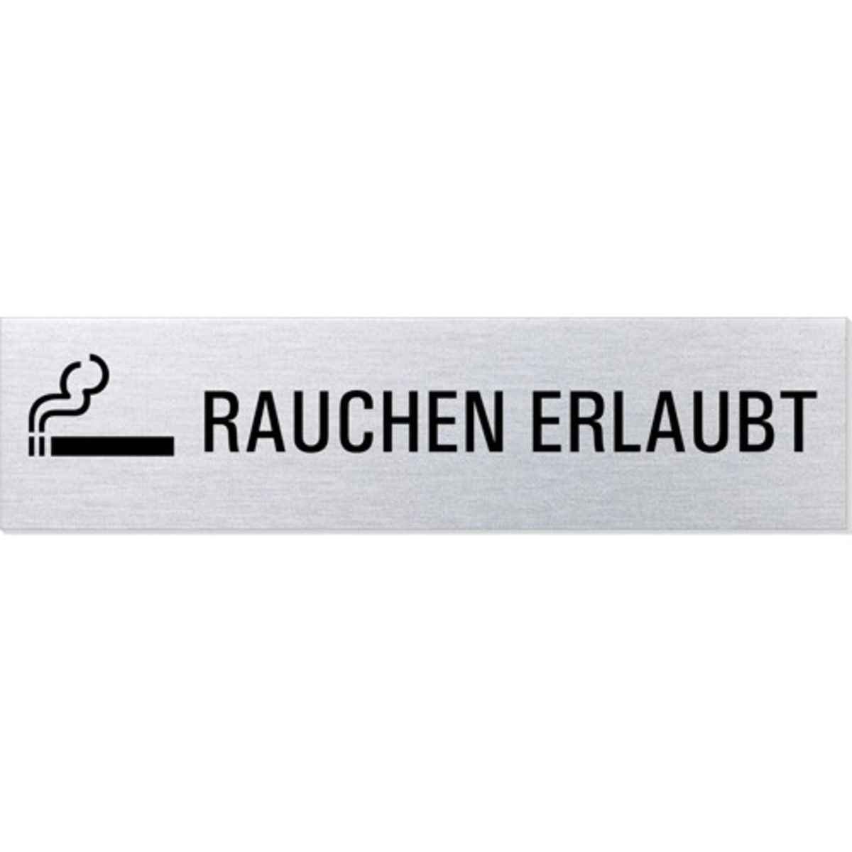 Piktogramm-Schild „Rauchen Gestattet“ – Aluminium, Silber Eloxiert, 14,8 X 14,8 Cm