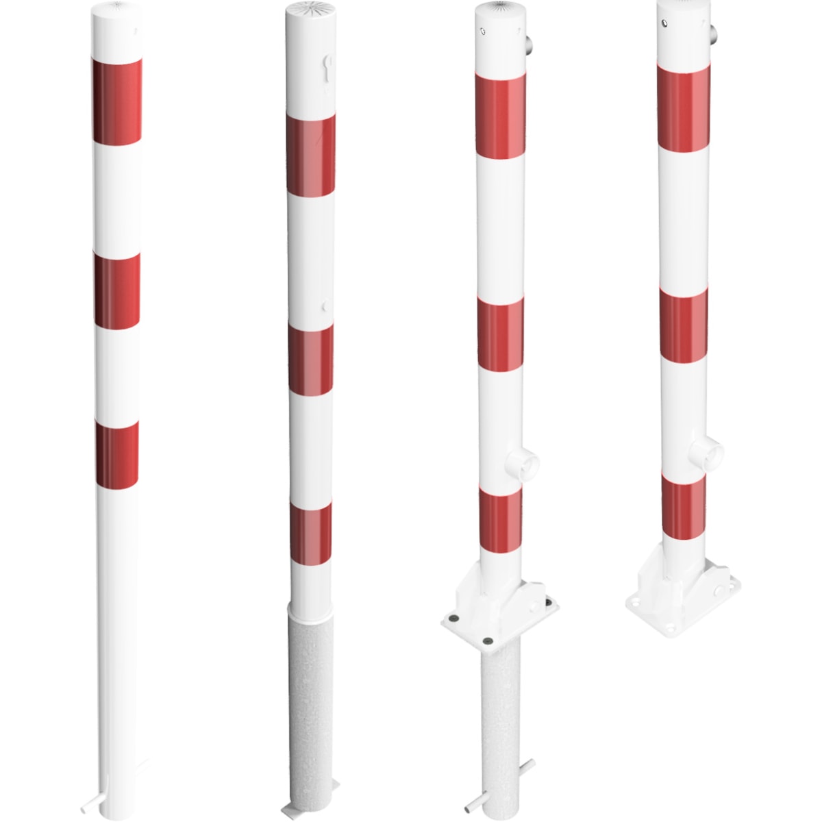 Produktbild von Absperrpfosten Aus PVC – Mit 2 Haken, Höhe 900 Mm, PE-Sockel Zum Befüllen, Von König Werbeanlagen
