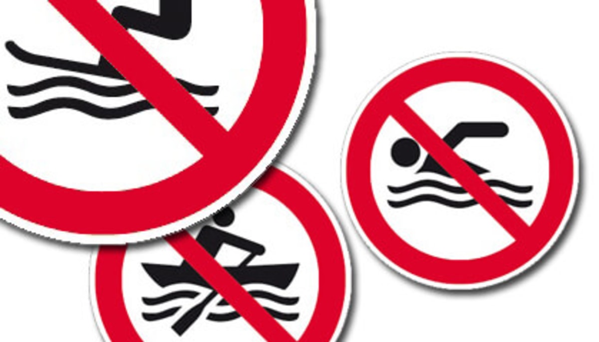Verbotsschilder für Wasser- & Hafengebiete nach ISO 20712-1