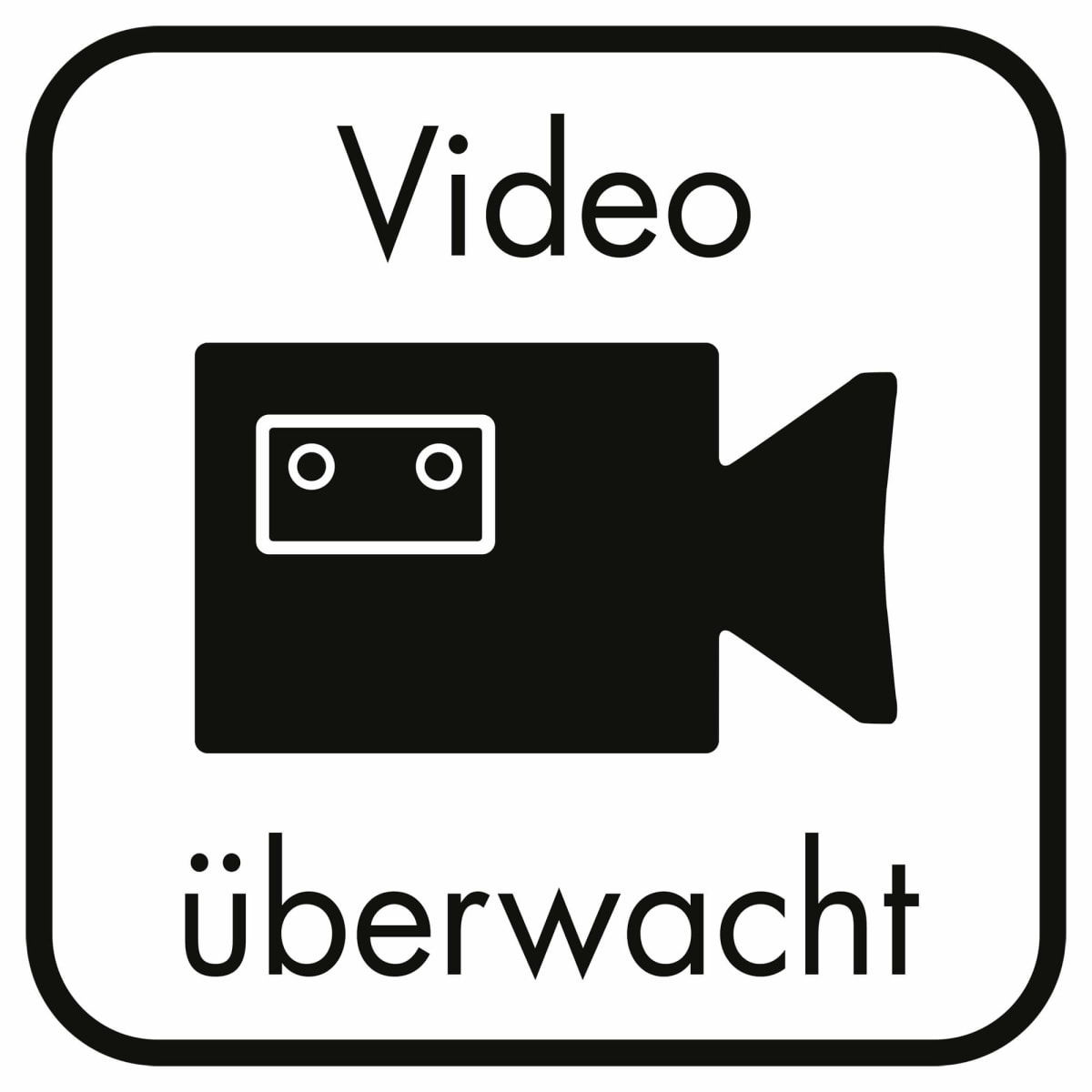Sicherheitsaufkleber 'Videoüberwacht' – 12 Stück (5x5 Cm) Mit Piktogramm, Witterungsbeständig