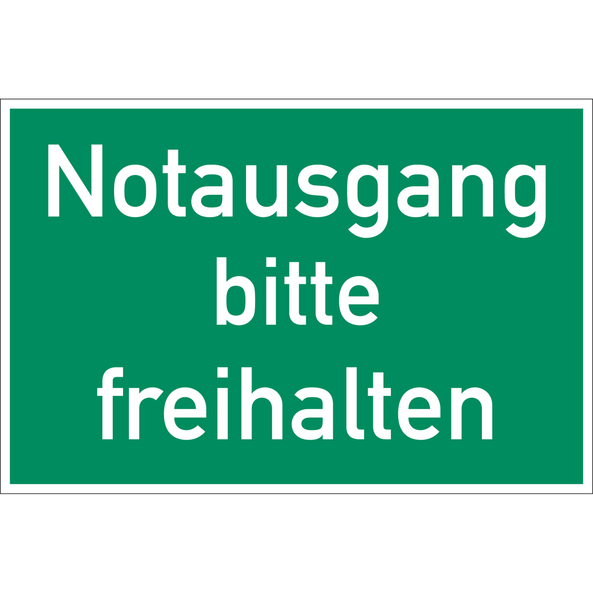 FIXMAN Gebotsschild „Notausgang Freihalten“ – 450 X 200 Mm, Starr, Gut Lesbar, Für Sicherheit Im Gebäude