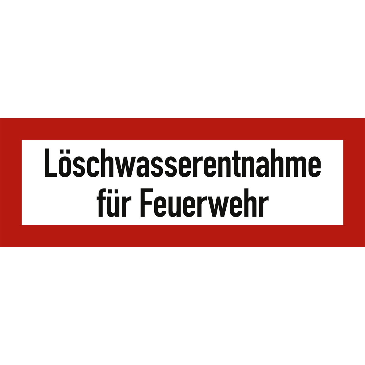 LEMAX Feuerwehrschild „Löschwassereinspeisung“ – Alu, 420x148 Mm, Weiß/schwarz/rot