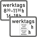 Zeitliche Beschränkung werktags Zusatzzeichen 1042-32