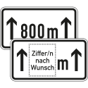 Zusatzschild Auf ... m Zusatzzeichen VZ 1001-30