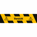 Antirutsch-Trittschutz mit gelb/schwarzer Warnmarkierung und Text
