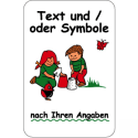 Spielplatzschild mit Text / Symbol nach Ihren Angaben