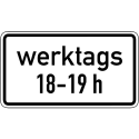 Zeitliche Beschränkung werktags Zusatzzeichen 1042-31