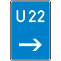 Bedarfsumleitung, hier rechts (Verkehrsschild Nr. 460-21)