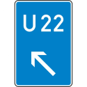 Bedarfsumleitung, links einordnen (Verkehrsschild Nr. 460-12)