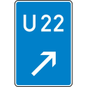 Bedarfsumleitung, rechts einordnen (Verkehrsschild Nr. 460-22)