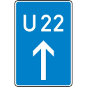 Bedarfsumleitung, Ankündigung geradeaus (Verkehrsschild Nr. 460-30)