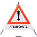 Faltsignal - Gefahrenstelle mit Text: ATEMSCHUTZ