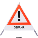 Faltsignal - Gefahrenstelle mit Text: GEFAHR