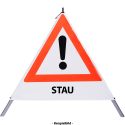 Faltsignal - Gefahrenstelle mit Text: STAU