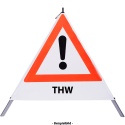 Faltsignal - Gefahrenstelle mit Text: THW