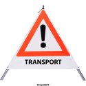 Faltsignal - Gefahrenstelle mit Text: TRANSPORT