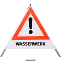 Faltsignal - Gefahrenstelle mit Text: WASSERWERK