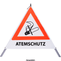 Faltsignal - Rauchverbot mit Text: ATEMSCHUTZ