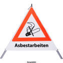 Faltsignal - Rauchverbot mit Text: Asbestarbeiten