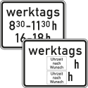 Zeitliche Beschränkung werktags Zusatzzeichen 1042-32