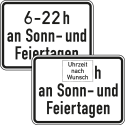 Zeitliche Beschränkung Sonn- und Feiertage VZ 1042-35
