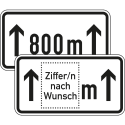 Zusatzschild Auf ... m Zusatzzeichen VZ 1001-30