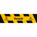 Antirutsch-Trittschutz mit gelb/schwarzer Warnmarkierung und Text
