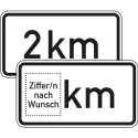 Entfernungsangabe in ... km - Verkehrsschild VZ 1004-31