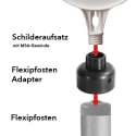 Schilderaufsatz für Rundschilder auf Flexipfosten