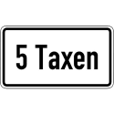 Zusatzzeichen ... Taxen Zusatzschild mit VZ 1050-31
