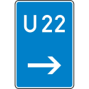Bedarfsumleitung, hier rechts (Verkehrsschild Nr. 460-21)