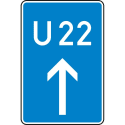 Bedarfsumleitung, Ankündigung geradeaus (Verkehrsschild Nr. 460-30)