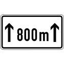 Zusatzschild Auf ... m Zusatzzeichen VZ 1001-30