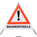 Faltsignal - Gefahrenstelle mit Text: BAUMKONTROLLE
