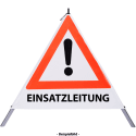 Faltsignal - Gefahrenstelle mit Text: EINSATZLEITUNG
