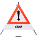 Faltsignal - Gefahrenstelle mit Text: STAU