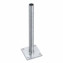 Rohrpfosten mit Fußplatte aus Metall nach IVZ Norm zum Aufdübeln