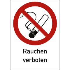 Textschild Rauchen verboten mit Piktogramm Textschild Rauchen verboten mit Piktogramm