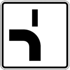 Zusatzzeichen Verlauf der Vorfahrtstraße VZ 1002-12 Zusatzzeichen Verlauf der Vorfahrtstraße VZ 1002-12