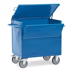Blechkastenwagen mit Wänden aus gesicktem Stahlblech und Deckel - Tragkraft 600 kg