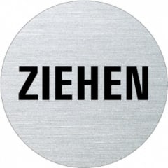 Textschild - Ziehen (rund)