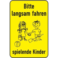 Bitte langsam fahren - spielende Kinder Bitte langsam fahren - spielende Kinder