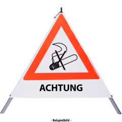 Faltsignal - Rauchverbot mit Text: ACHTUNG Faltsignal - Rauchverbot mit Text: ACHTUNG