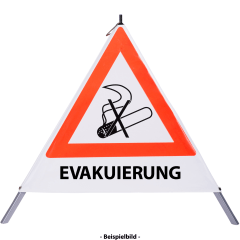Faltsignal - Rauchverbot mit Text: EVAKUIERUNG Faltsignal - Rauchverbot mit Text: EVAKUIERUNG
