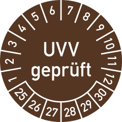 Prüfplaketten - UVV geprüft