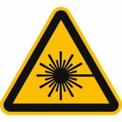 Warnung vor Laserstrahl nach ISO 7010 (W 004) Warnung vor Laserstrahl nach ISO 7010 (W 004)