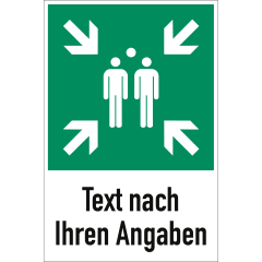 Sammelstelle mit Text nach Ihren Angaben nach DIN EN ISO 7010 Sammelstelle mit Text nach Ihren Angaben nach DIN EN ISO 7010