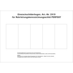 Blanko-Beschriftungsbogen für Rohrleitungsschild Blanko-Beschriftungsbogen für Rohrleitungsschild